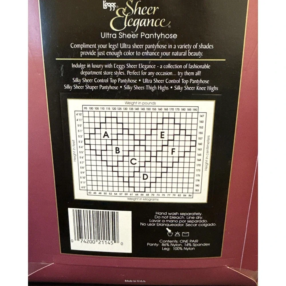 Leggs Sheer Elegance Satin Beige Control Top Pantyhose Nylons Size E NEW 2 Piece